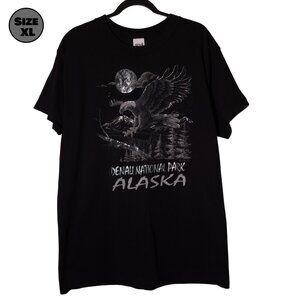 VINTAGE Alaska: Denali National Park Eagle Moon USED Shirt (XL, Single Stitch)